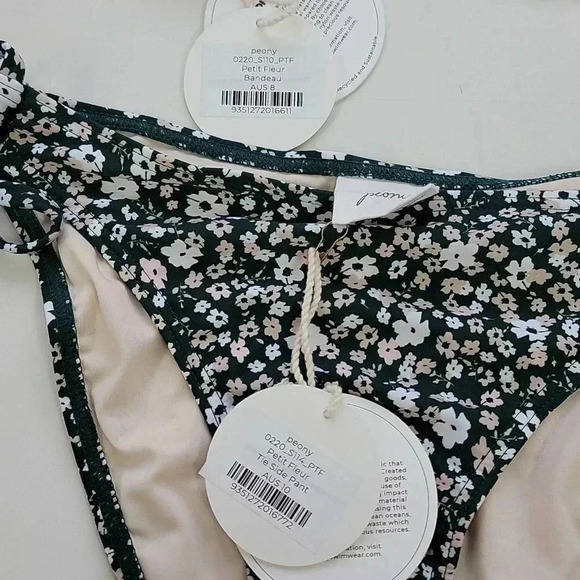 PeonyPetite Fleur Bandeau Bikini Top & Printed Side-Tie Bikini Bottom - Picture 9 of 13